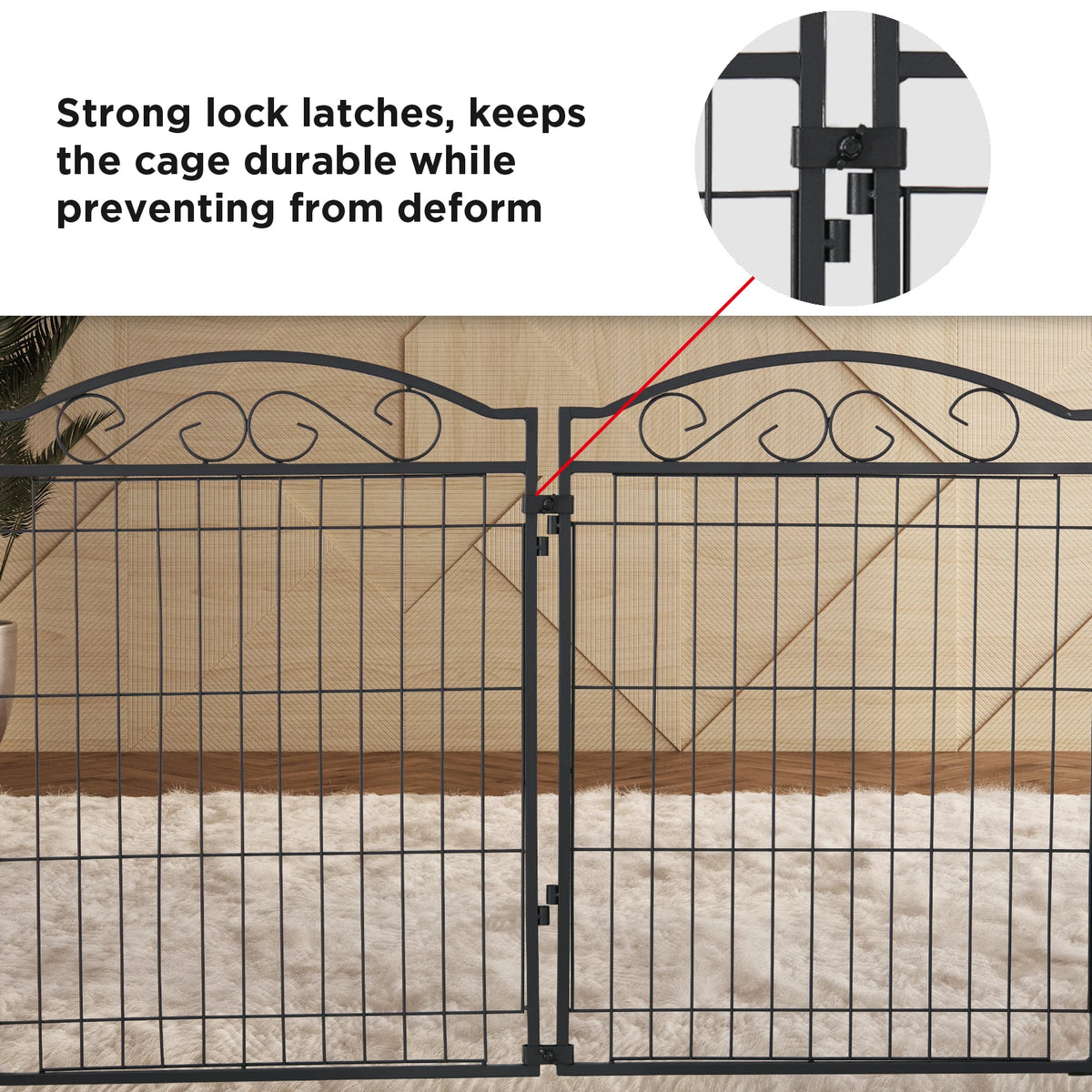 BINGOPAW 8 Panel Dog Playpen 32 Inch Height Heavy Duty Foldable Anti-Rust Indoor Outdoor Fence