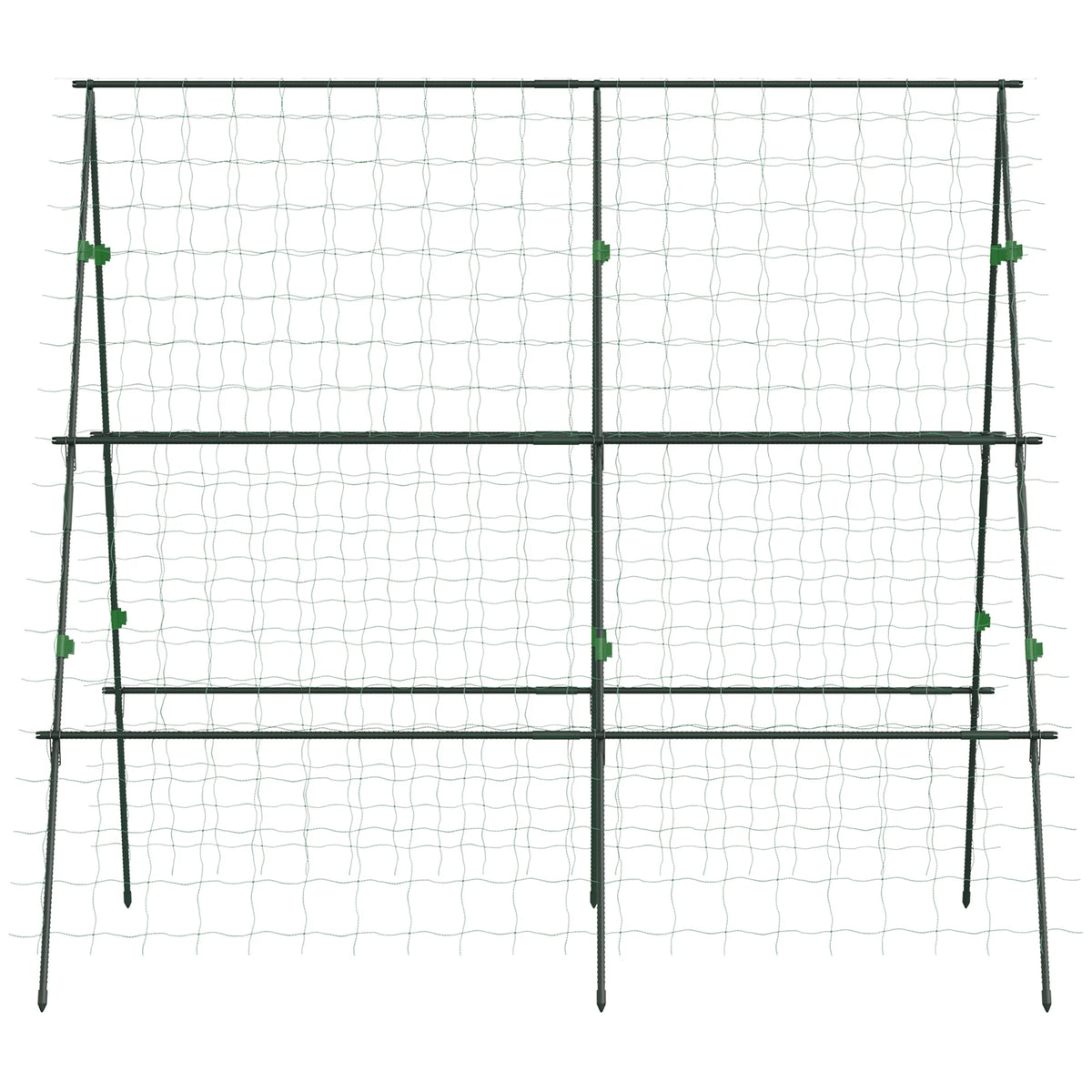 A-Frame Garden Cucumber Trellis with Climbing Net, Adjustable Plant Support