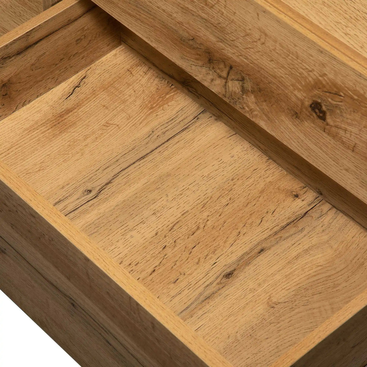 180cm Wood Grain TV Cabinet with Drawers and Push-Open Doors | Modern Black and Wood TV Stand