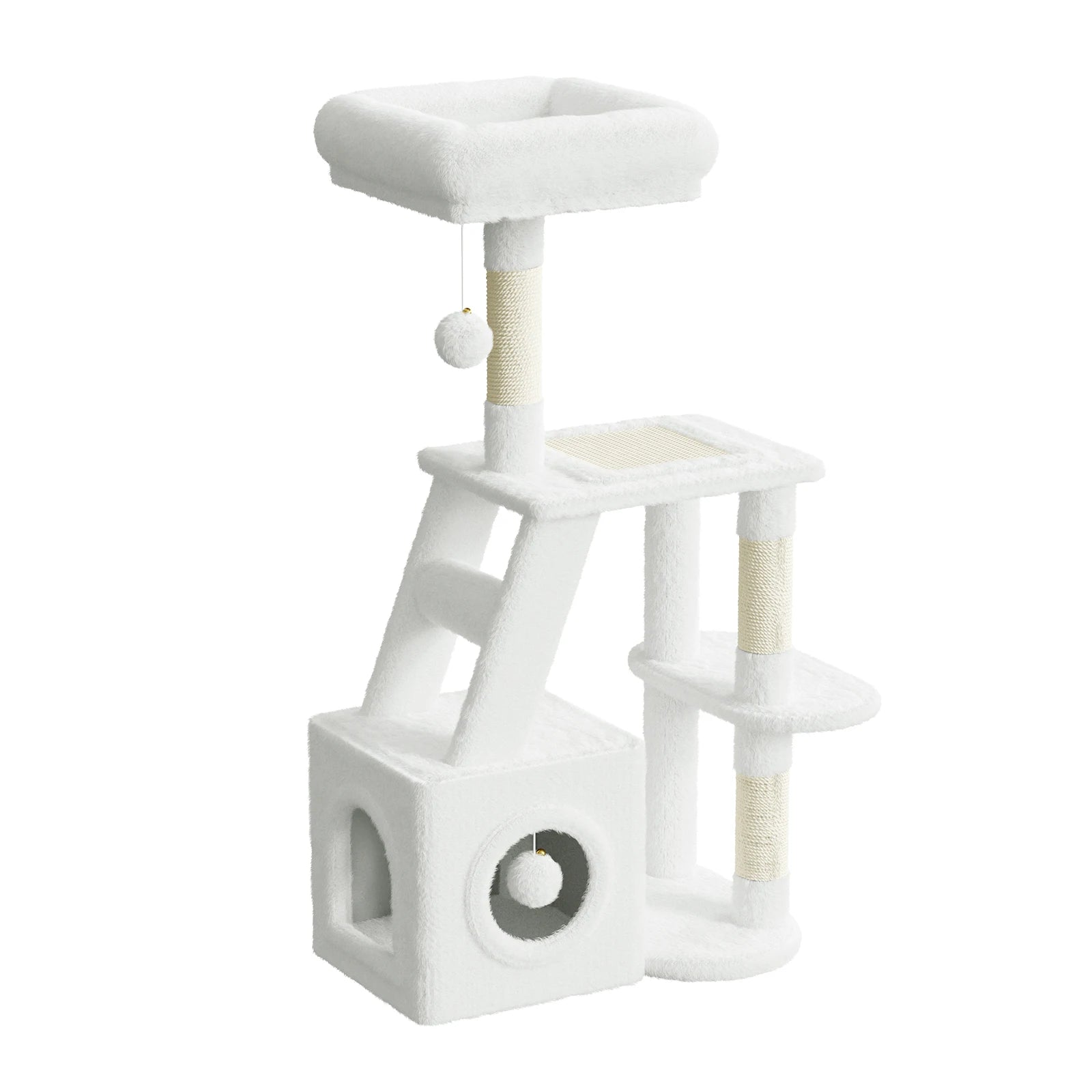 Dogat 107cm Cat Tree Scratching Post Cosy Cabin Play Platforms Multi-Level Activity Centre