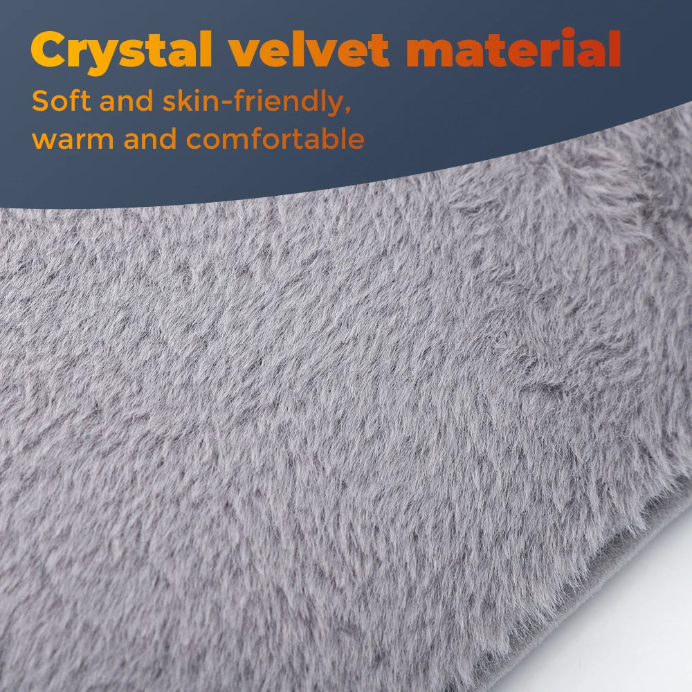 USB Heated Waist Belt with Hand Warmer, 3 Heat Levels, Washable Crystal Velvet
