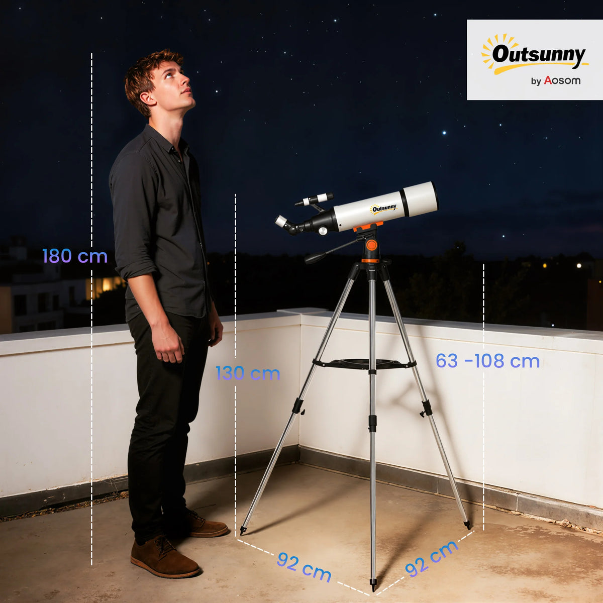 Astronomy Telescope for Adults and Beginners, 80 mm Aperture, 500 mm Portable Refractor Telescope