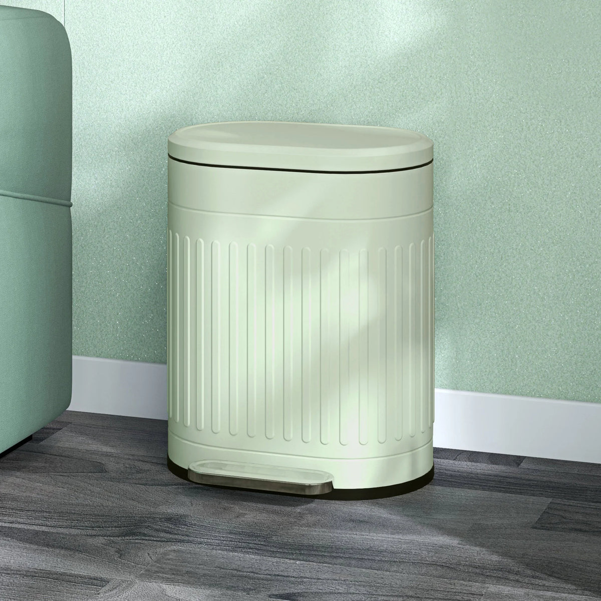 20L Pedal Bin, Metal Kitchen Bin with Soft-Close Lid