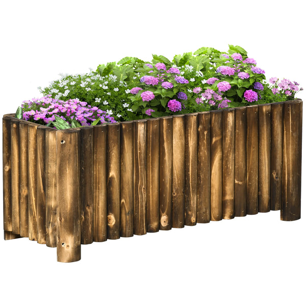 Raised Flower Bed, Wooden Rectangular Planter Box on 4 Legs