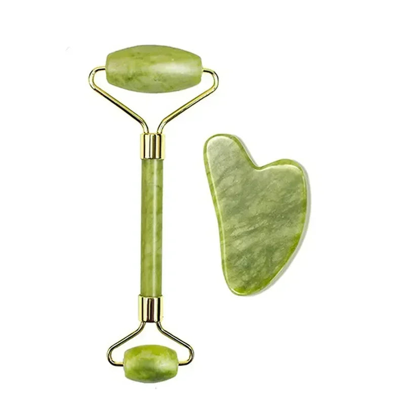 Natural Jade Roller & Gua Sha Set | Face Lifting Massager for Anti-Wrinkle & Skin Care