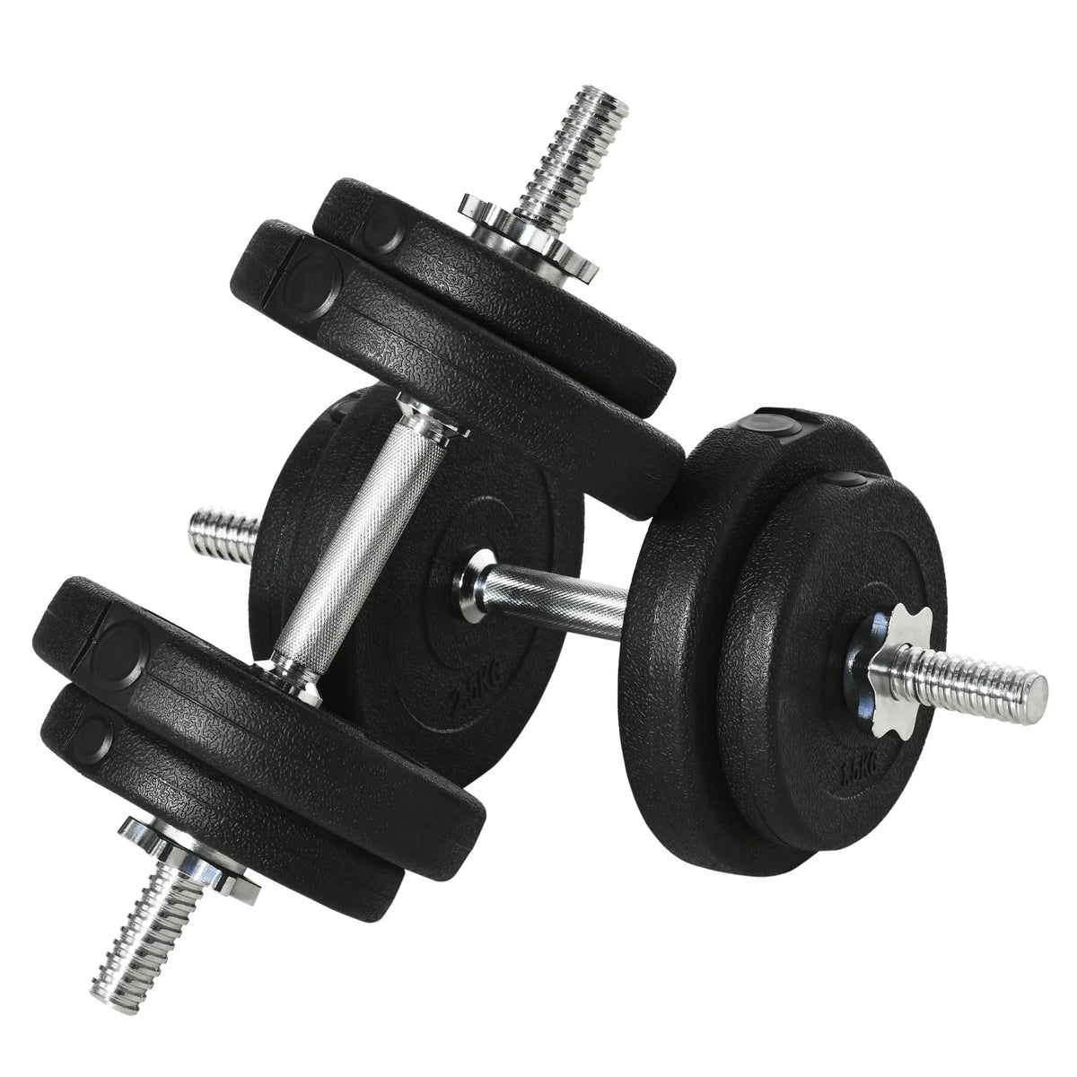 20kg Adjustable Dumbbells Set, Hand Weights for Home Gym Training, Black