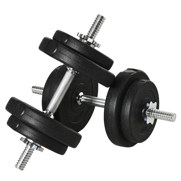 20kg Adjustable Dumbbells Set, Hand Weights for Home Gym Training, Black