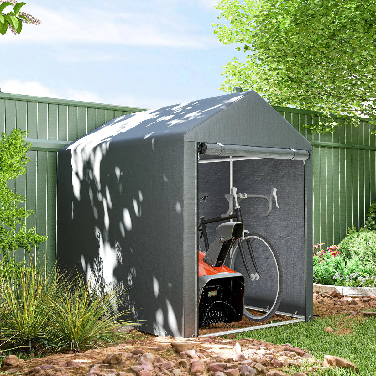 1.2 x 1.8m Portable Garden Storage Shed for Motorbikes, Garden Tools and Bikes
