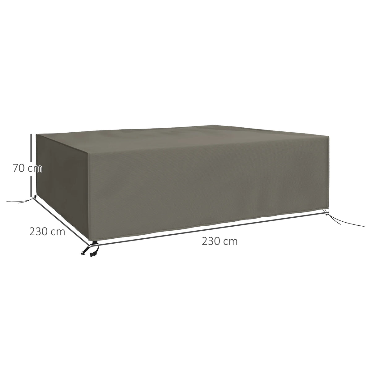 Garden Furniture Set Cover 230 x 230 x 70cm, 600D Oxford Square Patio Cover, Grey