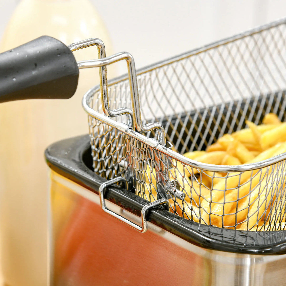 3L Stainless Steel Deep Fat Fryer with Adjustable Temperature and Timer, 2000W