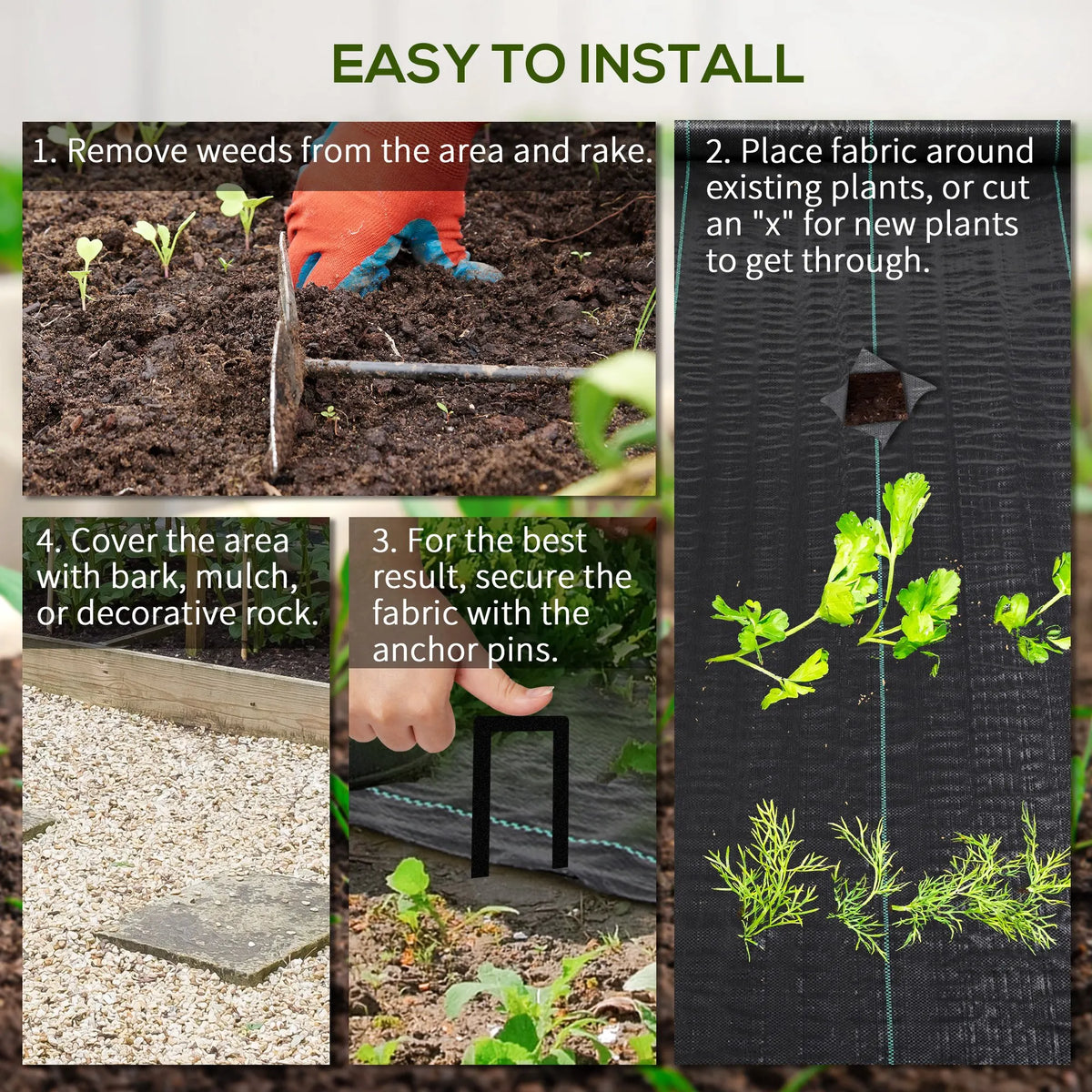Heavy Duty Weed Control Membrane, 2 x 100m Garden Weed Barrier