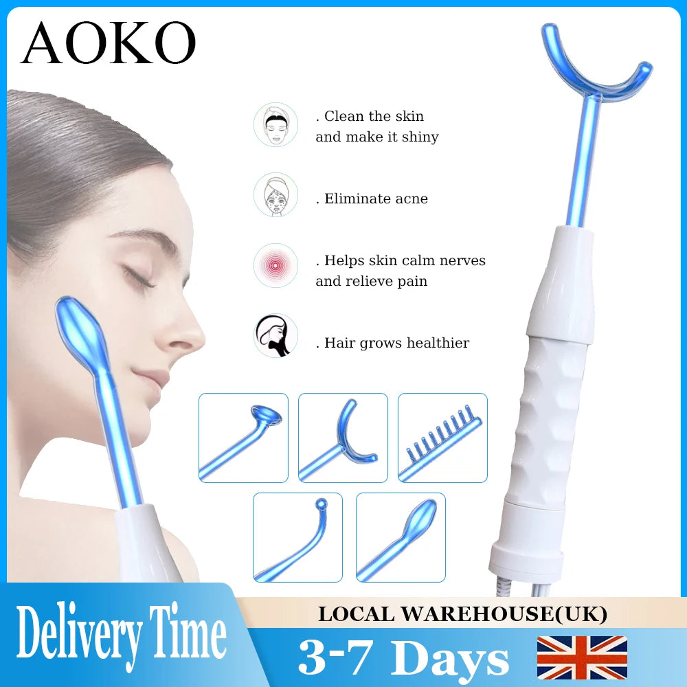 5 in 1 High Frequency Wand Facial Skin Tightening Acne Treatment Device