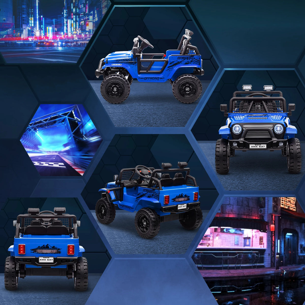12V Kids Ride On Electric Truck 109x67x68.5cm with Spring Suspension 3 Speeds Remote Control and Lights