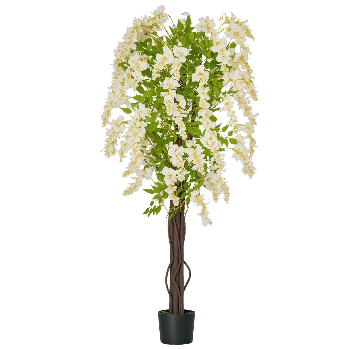Artificial Plant White Wisteria Tree in Pot Plant for Decor, 160cm