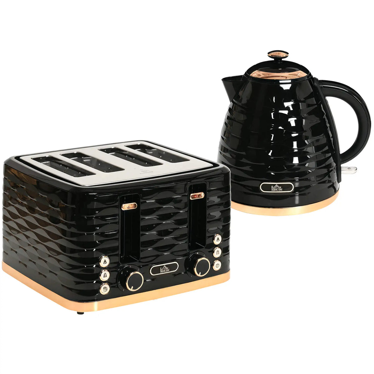 Kettle and Toaster Set, 1.7L Kettle & 4 Slice Toaster with Browning Control