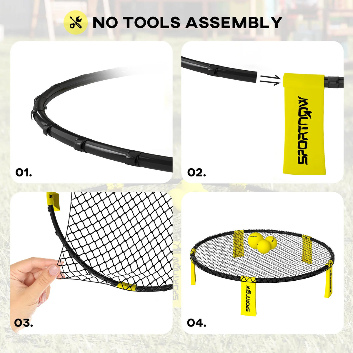 Spike Game Set with Net, 3 Balls, Pump and Carry Bag