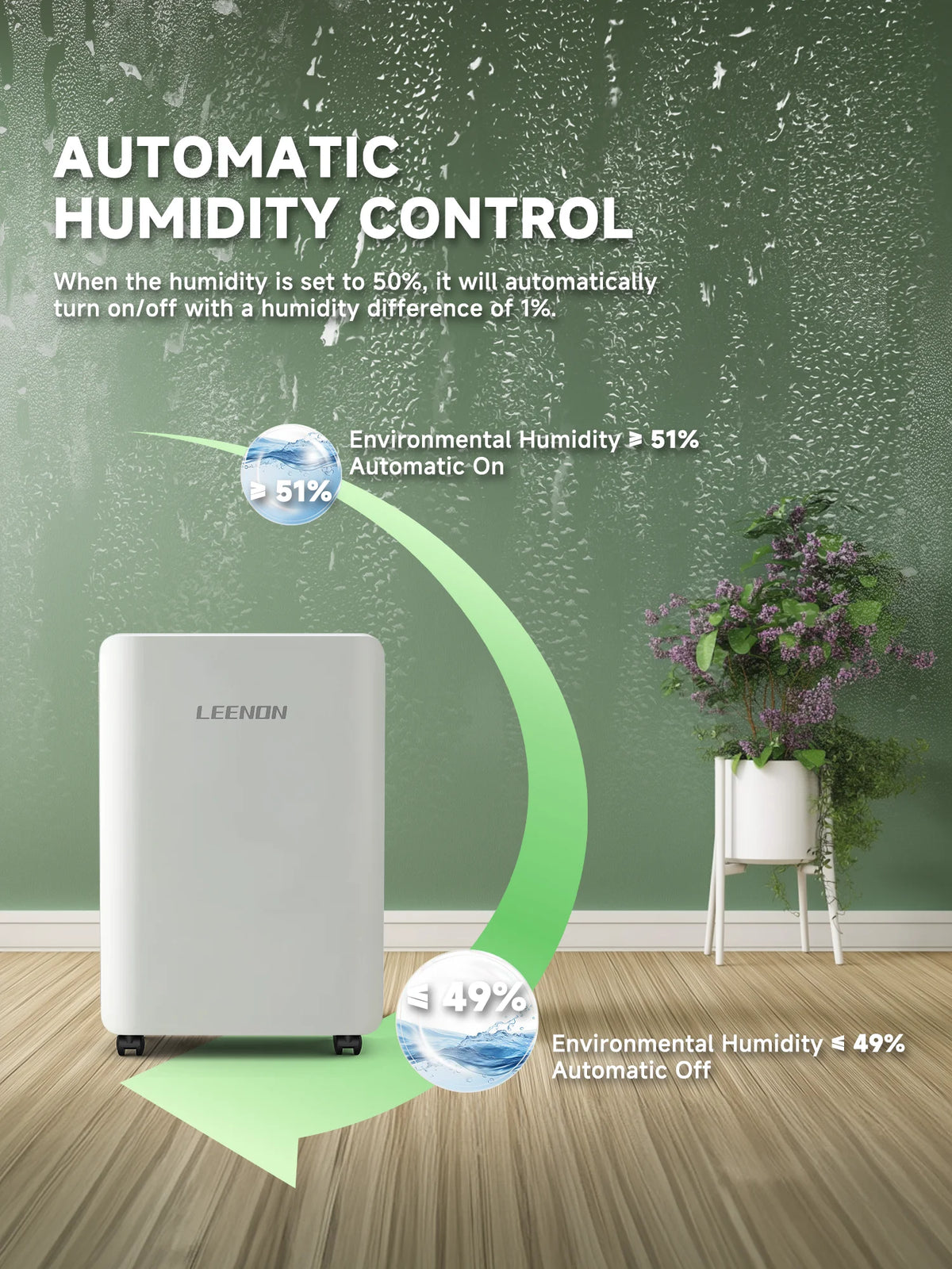 10L per Day Dehumidifier with Timer and Continuous Drainage