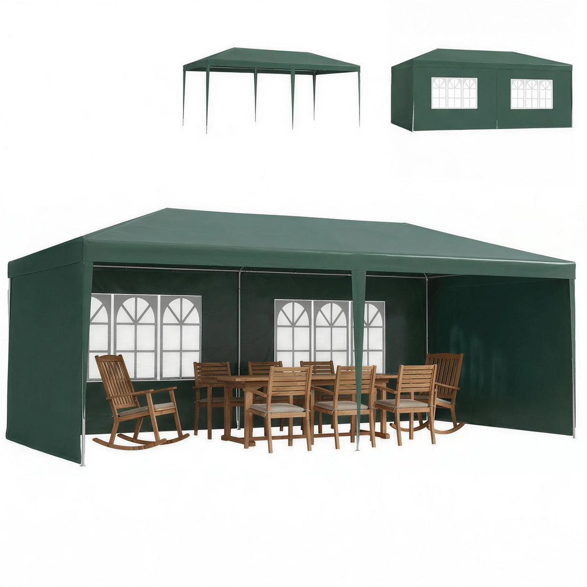 6 x 3m Garden Party Gazebo Marquee with Windows