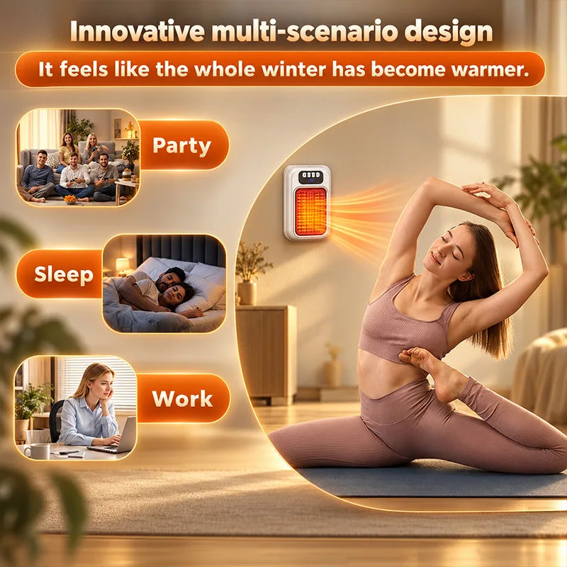 Portable Wall Plug-in Heater, Compact Warm Air Fan Heater, UK Plug