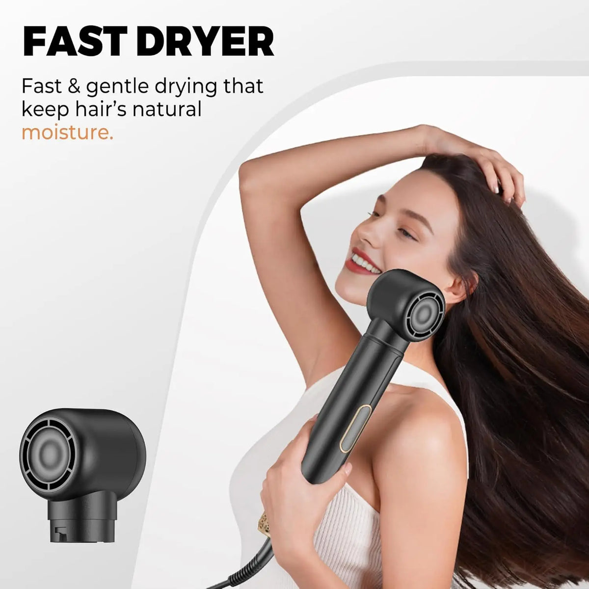 5 in 1 Hair Dryer Brush and Air Styler with Auto-Wrap Curlers, Straightening Brush and Oval Brush
