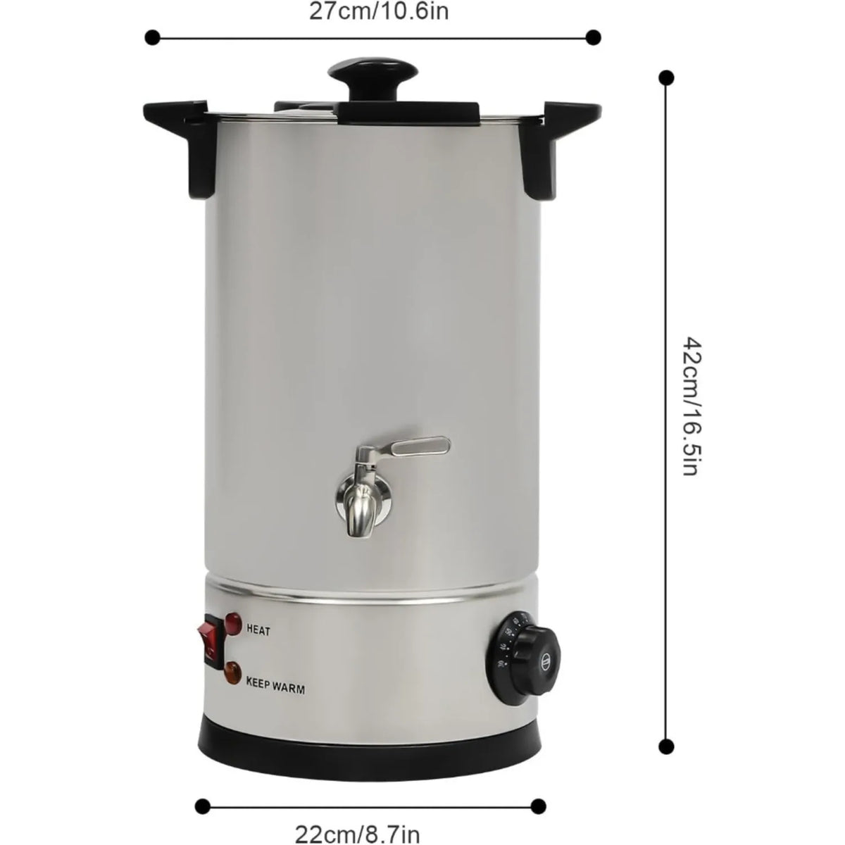 Electric Wax Melter 10L with Tap, 1800W Stainless Steel Candle Wax Melting Pot
