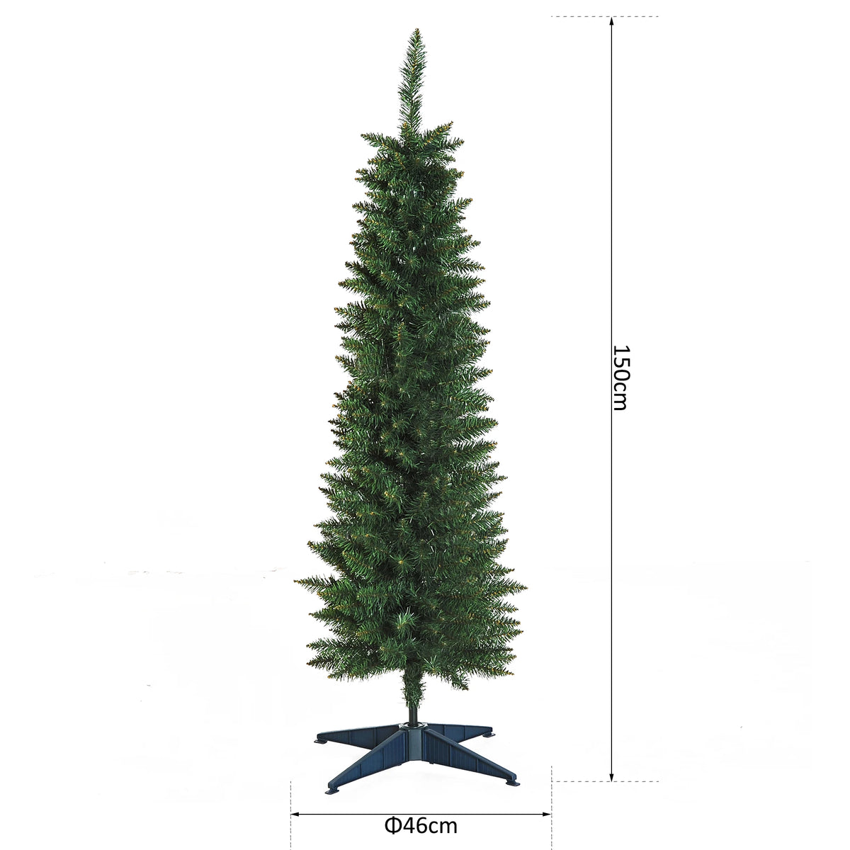 5ft Artificial Christmas Tree with 294 Branch Tips and Plastic Stand, Green