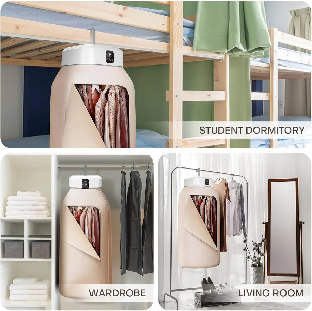 Portable Clothes Dryer with Timer and Drying Bag, Compact Electric Dryer for Travel and Small Spaces