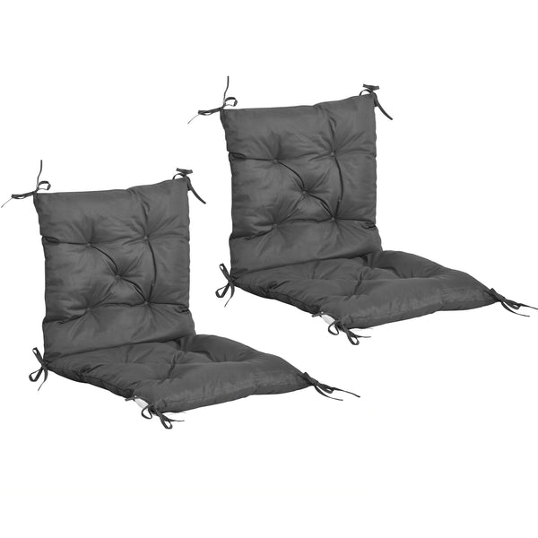 Set of 2 Garden Chair Cushions, Seat and Back Pads for Indoor and Outdoor Use