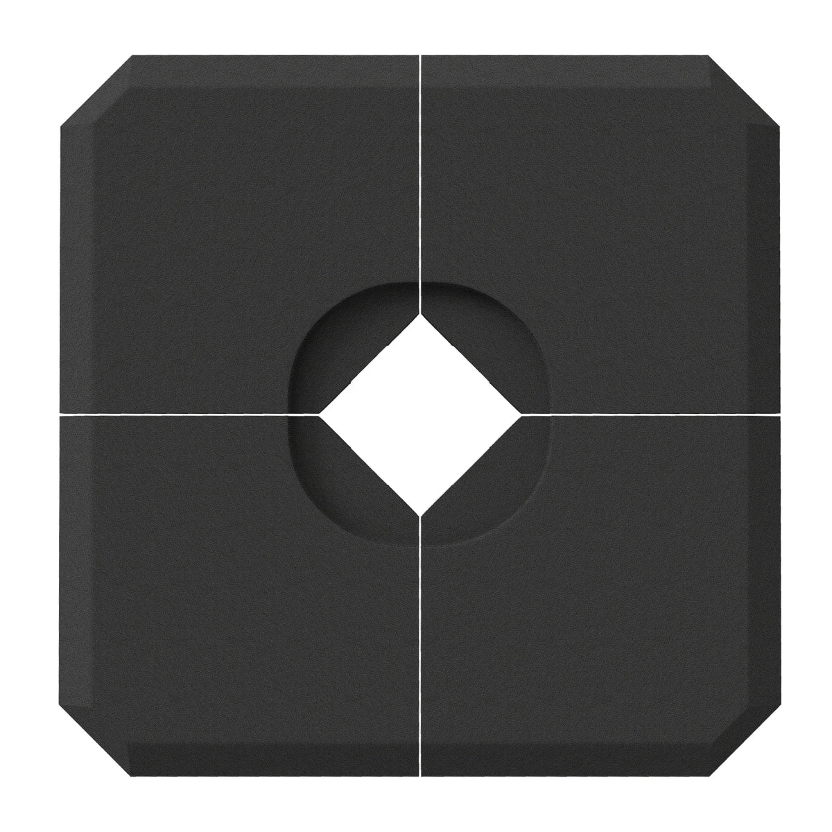 4 PCs HDPE Parasol Base Stand Weights for Cantilever Umbrella, Up to 120kg, Black