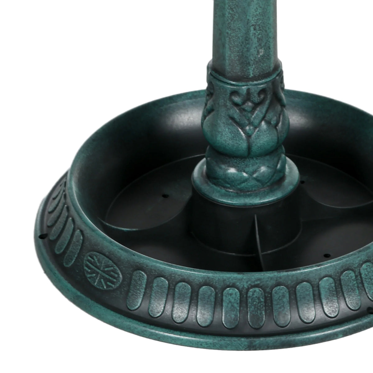 81cm Tall Bird Bath with 2 Decorative Bird Statues for Garden, Green