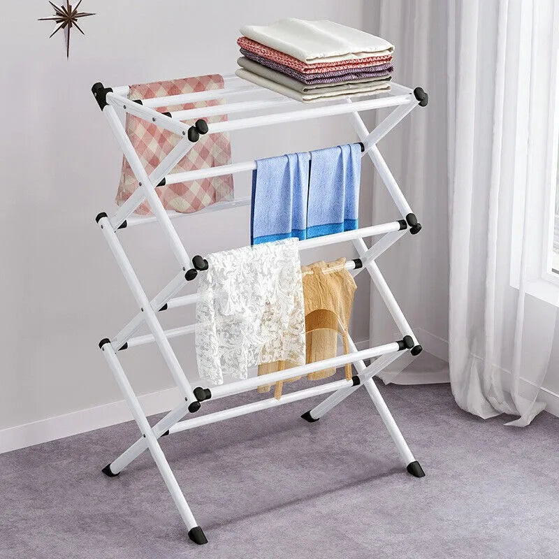 3-Tier Folding Clothes Airer, Portable Indoor Laundry Drying Rack