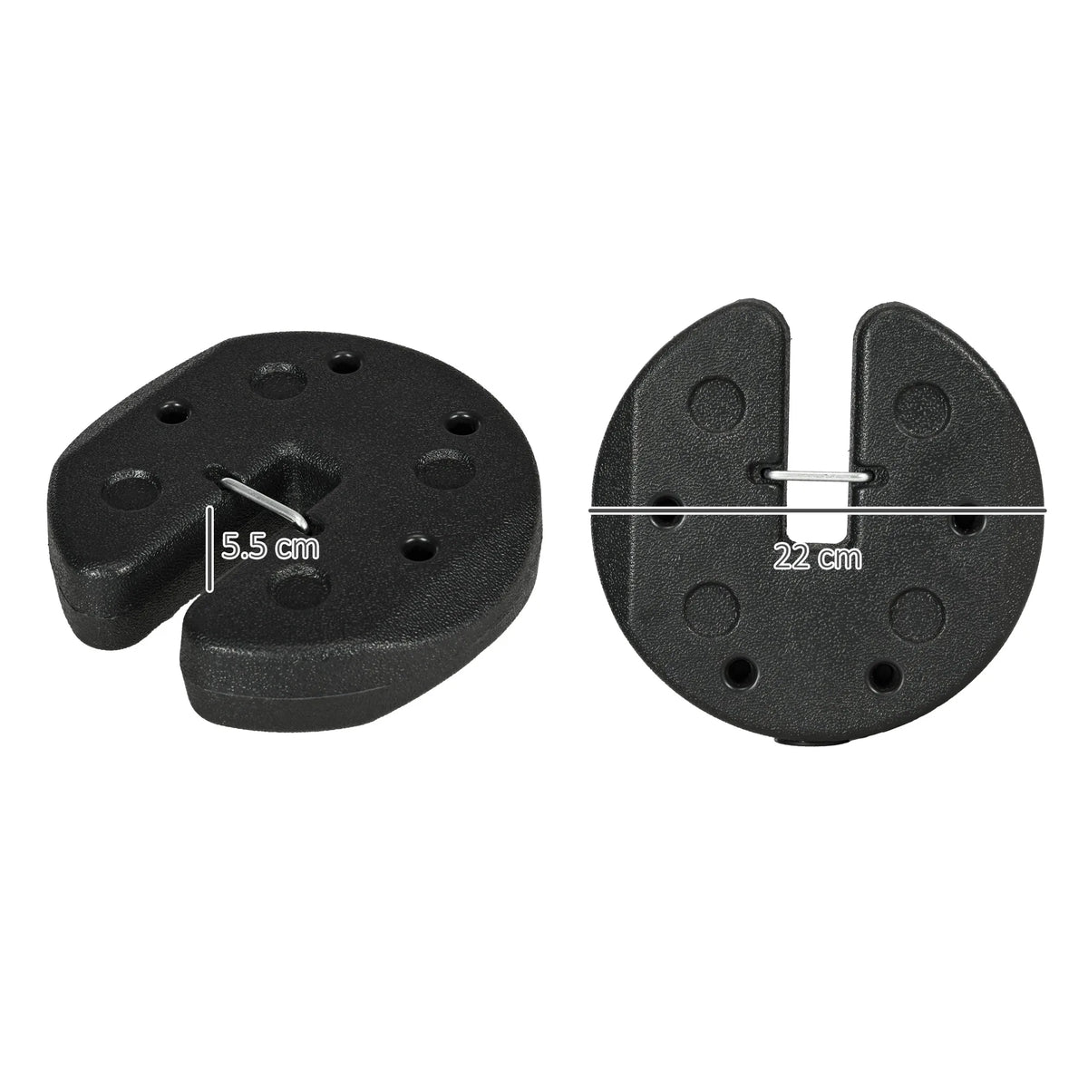 Gazebo Weights Set of 4 with Reinforcing Pins and Carry Belt, 12kg