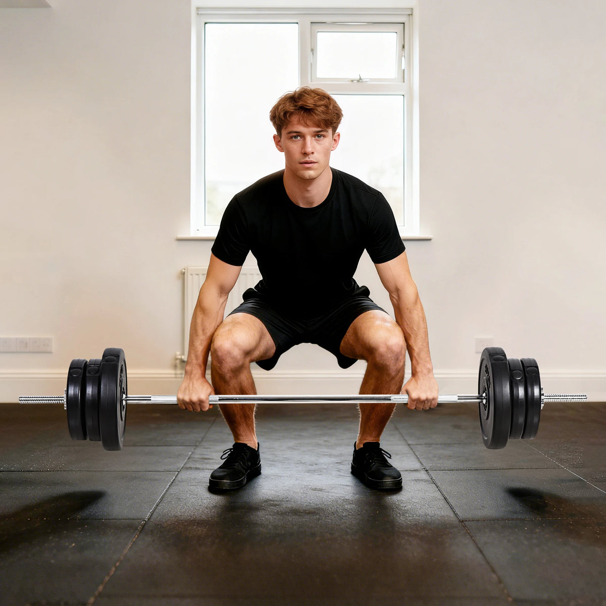 65kg Adjustable Barbell Weights Set, 2-in-1 Dumbbells and Barbell Set