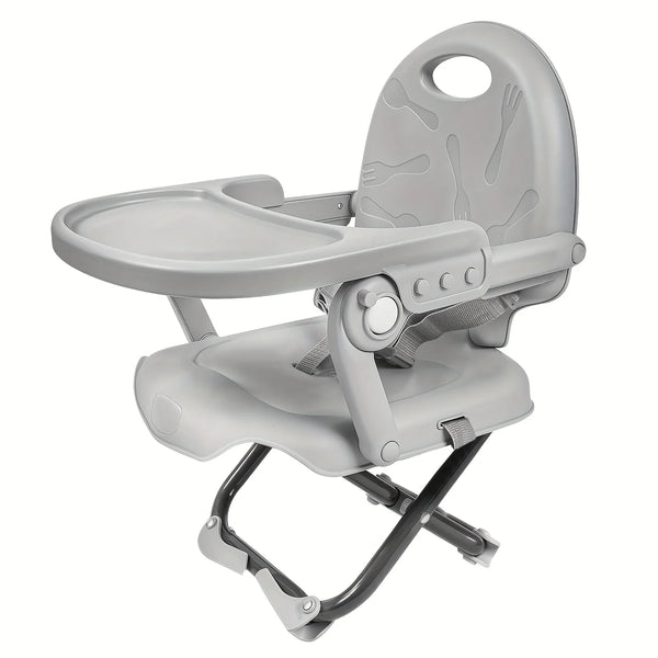 Adjustable Baby Booster Dining Chair with Tray – Portable Foldable Toddler Feeding Seat