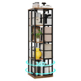 4-Tier 360° Rotating Metal Bookshelf with 16 Compartments | Slim Corner Storage Rack 54 Inch Floor Standing