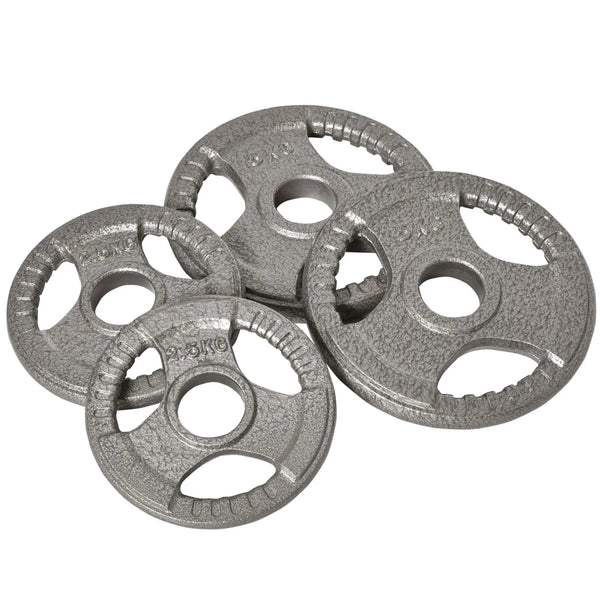 Set of 4 Weight Plates, 15kg, 2 inch/5cm Hole for Dumbbell & Barbell Bars