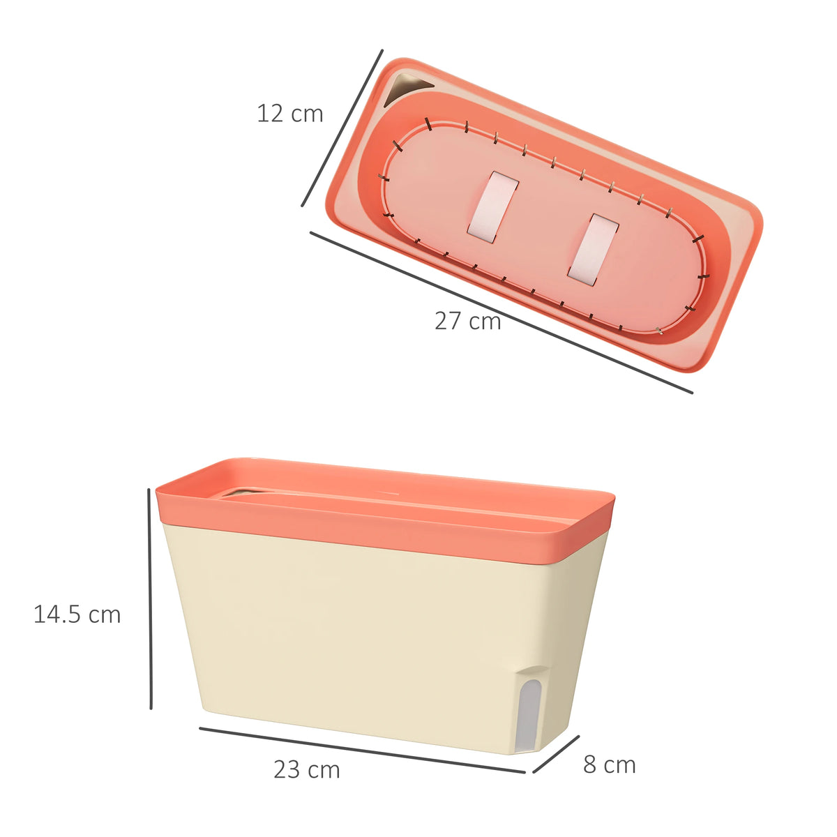Set of 3 Self-Watering Outdoor Plant Pots with Visual Water Level Window