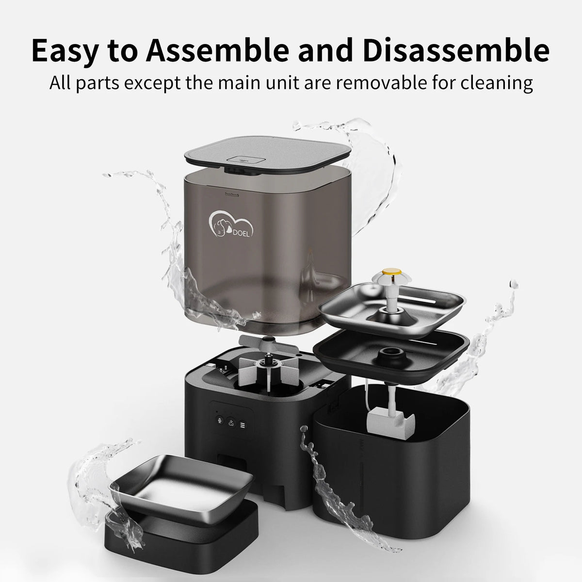 2 in 1 Smart Cat Feeder 6L Automatic Food Dispenser with 2.5L Water Fountain App Control Timed Feeding
