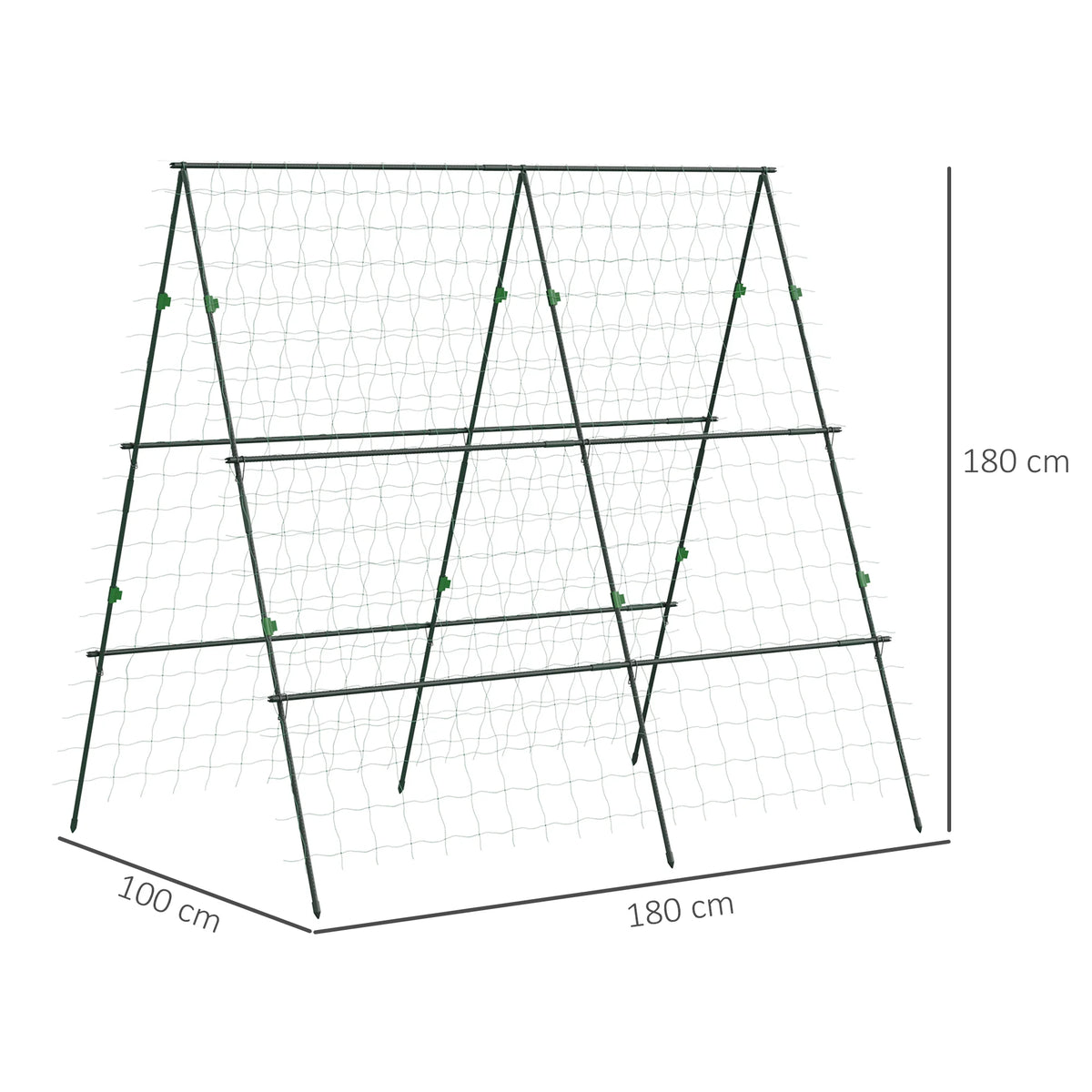 A-Frame Garden Cucumber Trellis with Climbing Net, Adjustable Plant Support