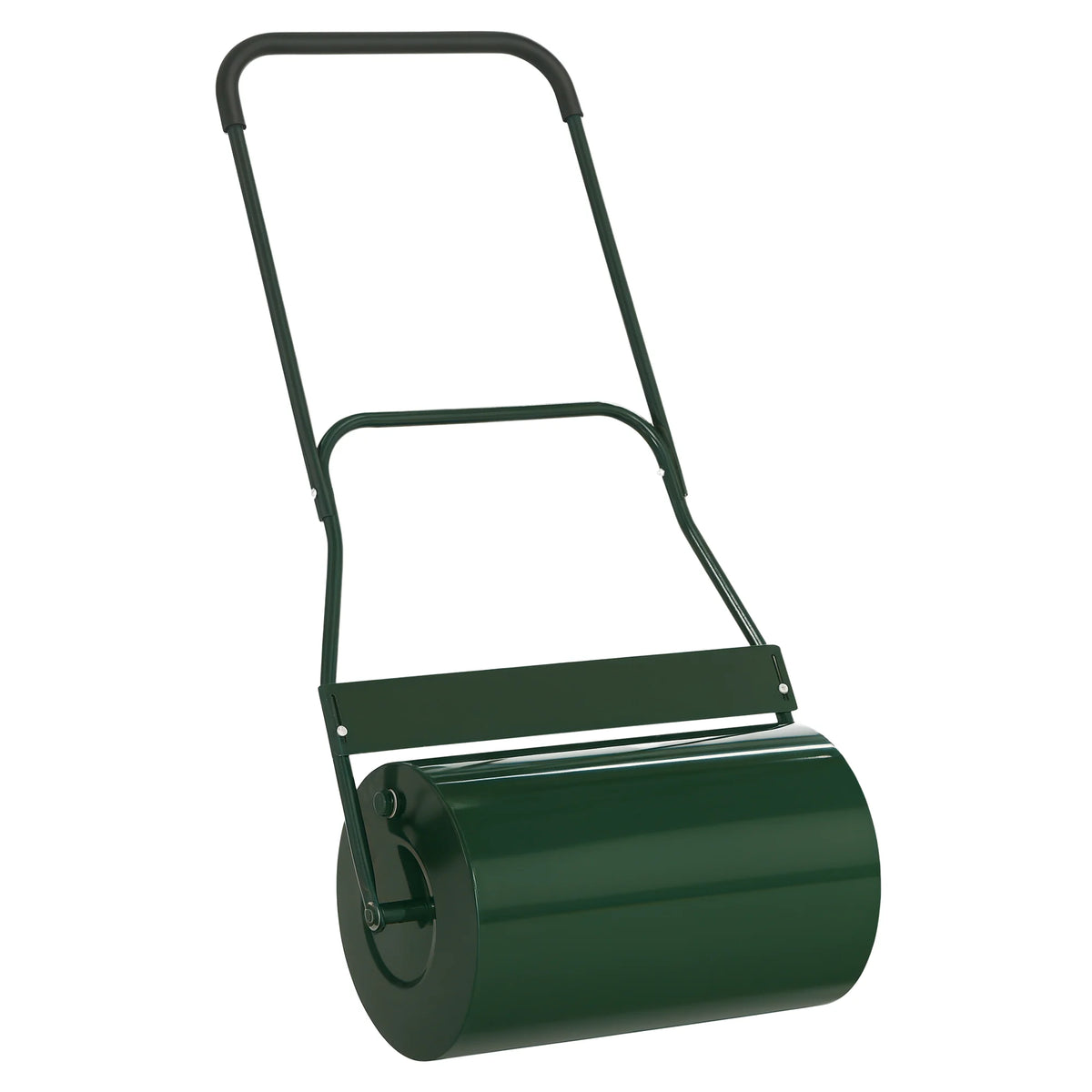 40L Garden Lawn Roller, Water or Sand Filled Push Roller with Scraper Bar, Green