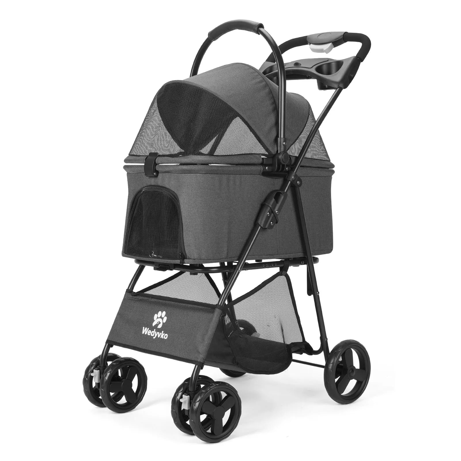 3 in 1 Pet Stroller with Removable Carrier – Foldable All-Terrain Dog & Cat Travel Stroller