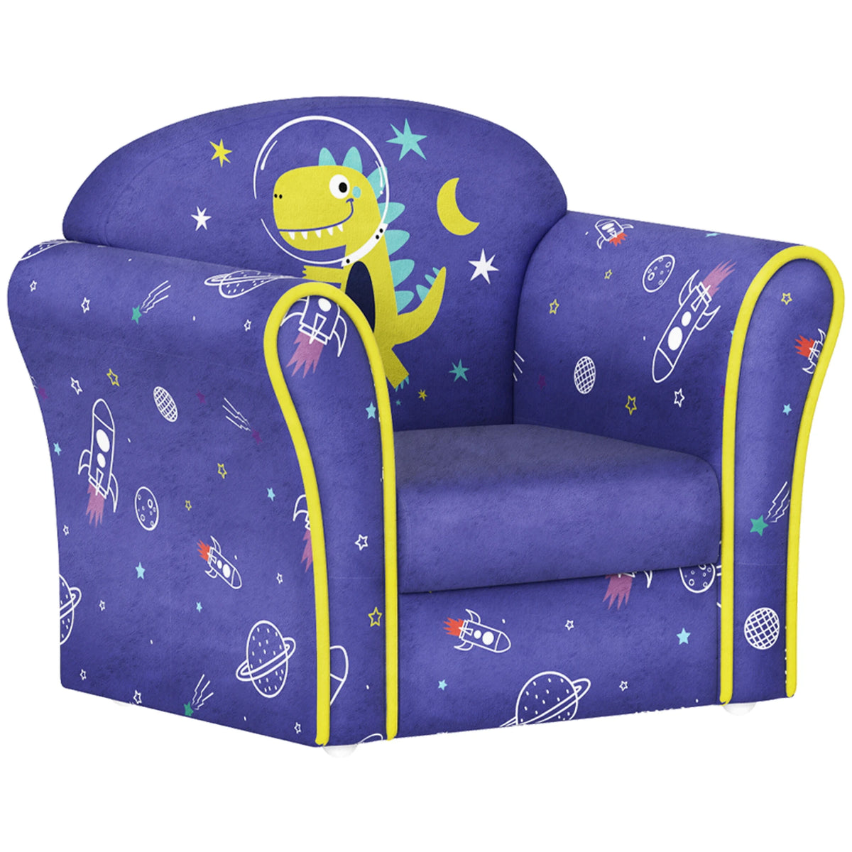 Kids Sofa Chair with Flamingo Design Wooden Frame Upholstered Toddler Armchair for Ages 18-36 Months