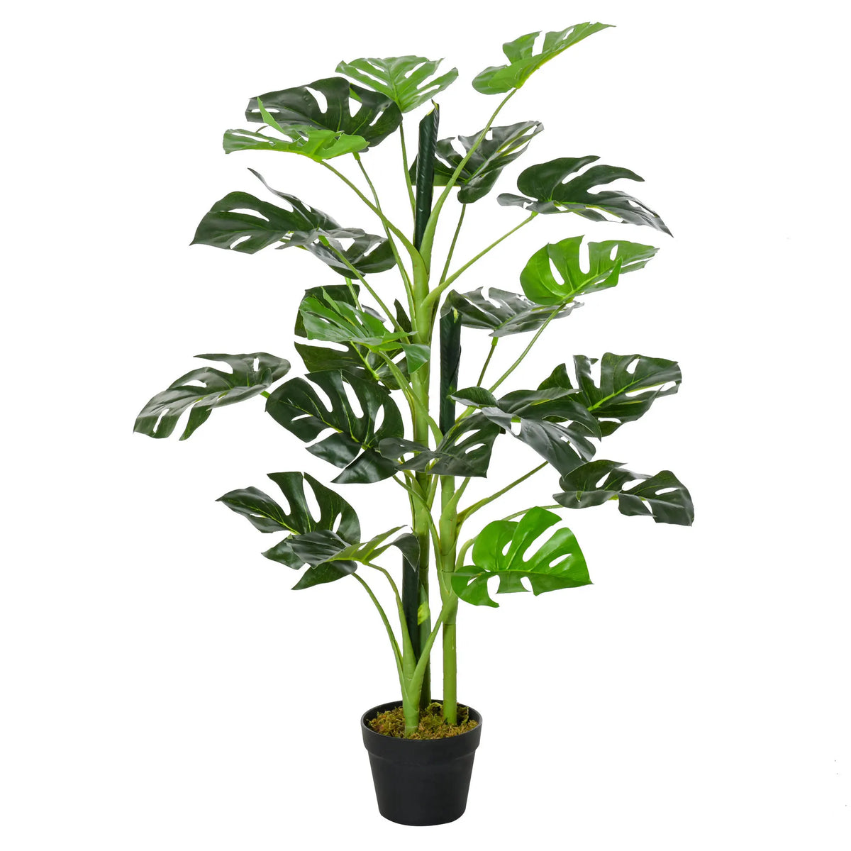 100cm/3.3ft Artificial Monstera Tree, Fake Plant in Pot, Indoor/Outdoor