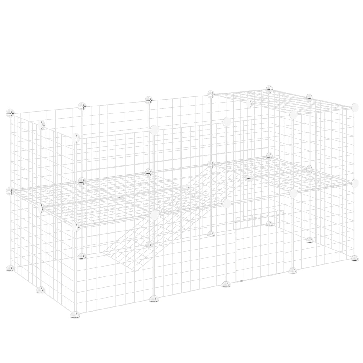 DIY Pet Playpen, 36 Panel Cage for Rabbit, Chinchilla, Hedgehog - White