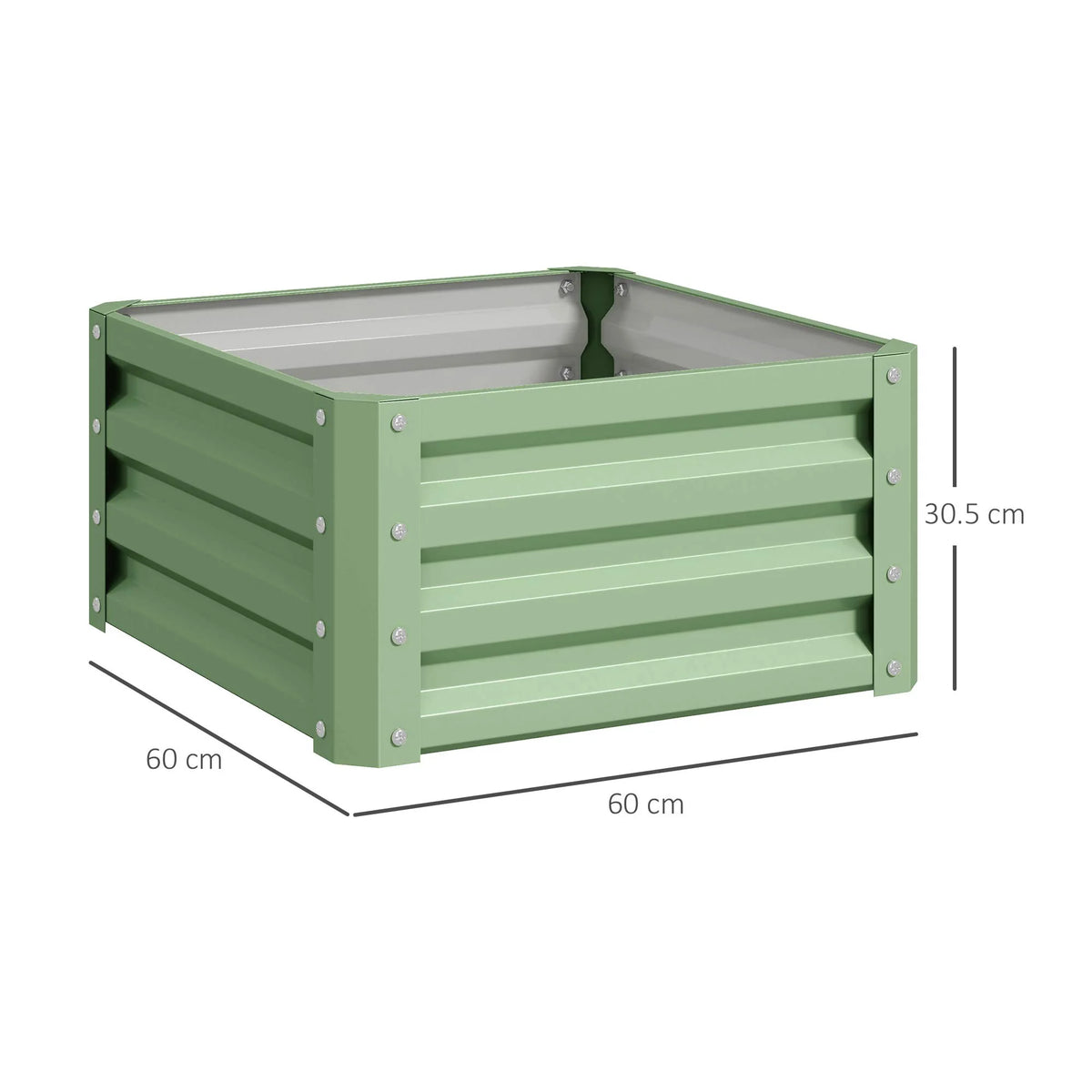Set of 2 Raised Garden Planters, Galvanised Steel Frame for Growing Vegetables, Flowers and Herbs