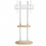 Height Adjustable Rolling TV Floor Stand with Shelves and Wheels for 40-75 Inch TVs, 60kg Capacity