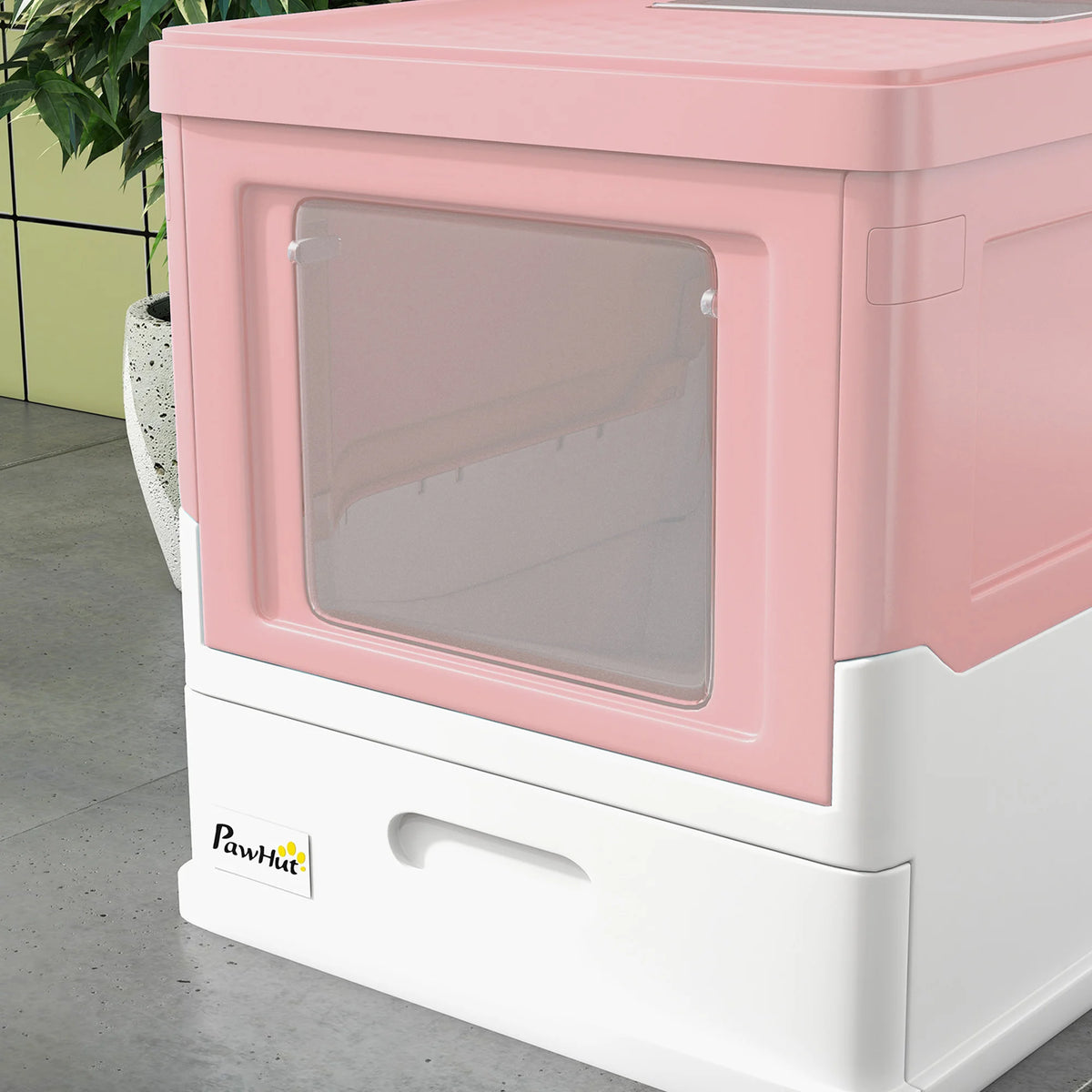 Hooded Cat Litter Box with Scoop and Removable Tray, Enclosed Cat Toilet