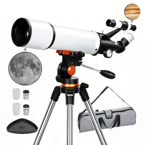 Astronomy Telescope for Adults and Beginners, 80 mm Aperture, 500 mm Portable Refractor Telescope