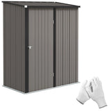 Steel Garden Storage Shed with Corrugated Galvanised Finish and Lockable Latched Door