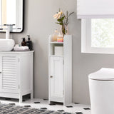 Slim Dove Grey Bathroom Floor Cabinet with Door and Adjustable Shelves | 20x18x80cm Freestanding Storage Unit